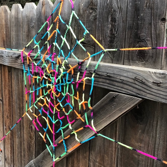 🎉HP🎉Handmade Crochet Rainbow Giant Spiderweb - Picture 6 of 9